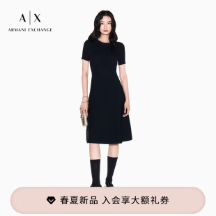 女士圆领短袖 阿玛尼26年春夏新款 针织连衣裙官方 EXCHANGE ARMANI