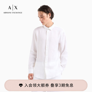 EXCHANGE 衬衫 阿玛尼春夏男士 商务人夫感西装 上衣 亚麻长袖 ARMANI