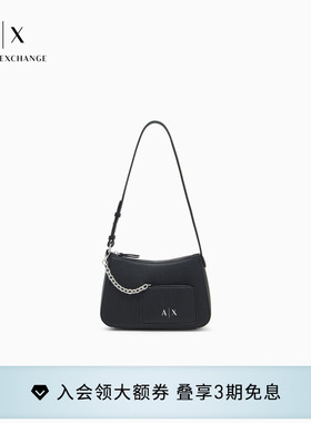 【礼物】ARMANI EXCHANGE/阿玛尼女拉链轻便小号通勤Hobo单肩包
