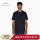 EXCHANGE 阿玛尼秋冬新款 男士 ARMANI 纯棉短袖 薄打底T恤上衣内搭
