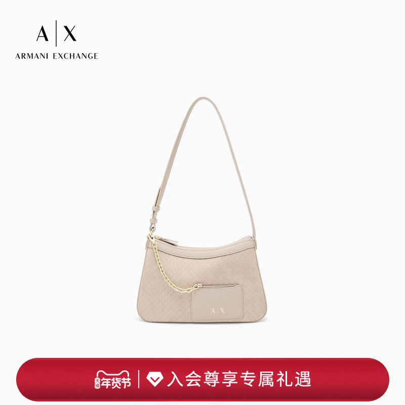 【新年礼物】ARMANI EXCHANGE/阿玛尼春新款女Hobo拉链手提单肩包,箱包皮具/热销女包/男包,通用款女包,淘宝优惠券,粉丝福利购,淘宝优惠卷