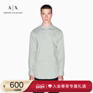 ARMANI EXCHANGE/阿玛尼冬新款男纯棉条纹长袖人夫感西装衬衫上衣