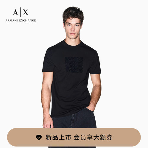 AX/阿玛尼男士圆领短袖正肩T恤