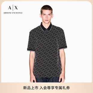 EXCHANGE 新款 ARMANI 阿玛尼秋季 男全棉三粒扣翻领短袖 老花Polo衫