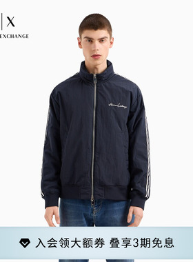 ARMANI EXCHANGE/阿玛尼男士隐藏连帽立领轻薄运动夹克棉服外套