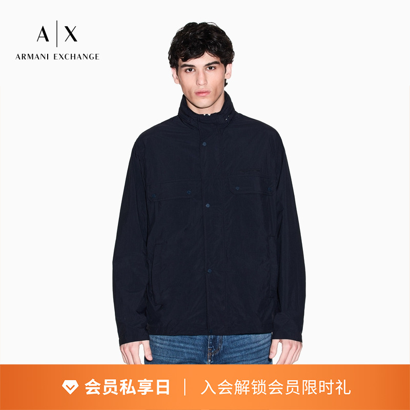 AX/阿玛尼男士立领双层门襟夹克