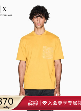 ARMANI EXCHANGE/阿玛尼冬季新款男士纯棉圆领短袖印花重磅T恤