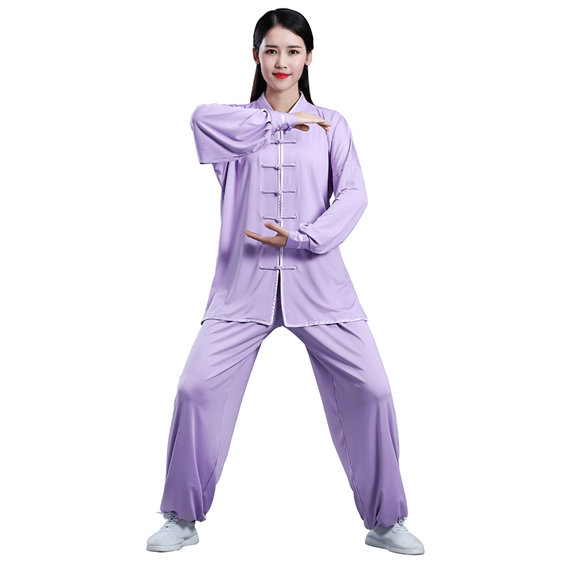 太极服女太极拳服装练功服牛奶丝