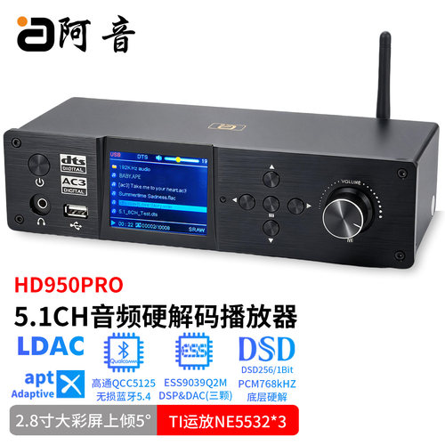阿音高端5.1CH硬解码器LDAC蓝牙