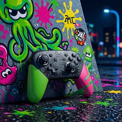 任天堂SwitchPro无线蓝牙手柄NS斯普拉遁2限量版喷射战士2限定版