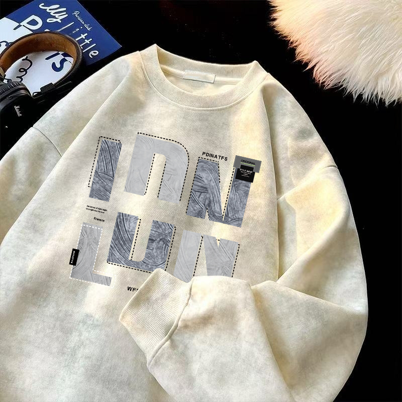 奥特莱斯~品牌外贸专柜捡漏小众扎染秋冬加绒卫衣男女加厚外套潮