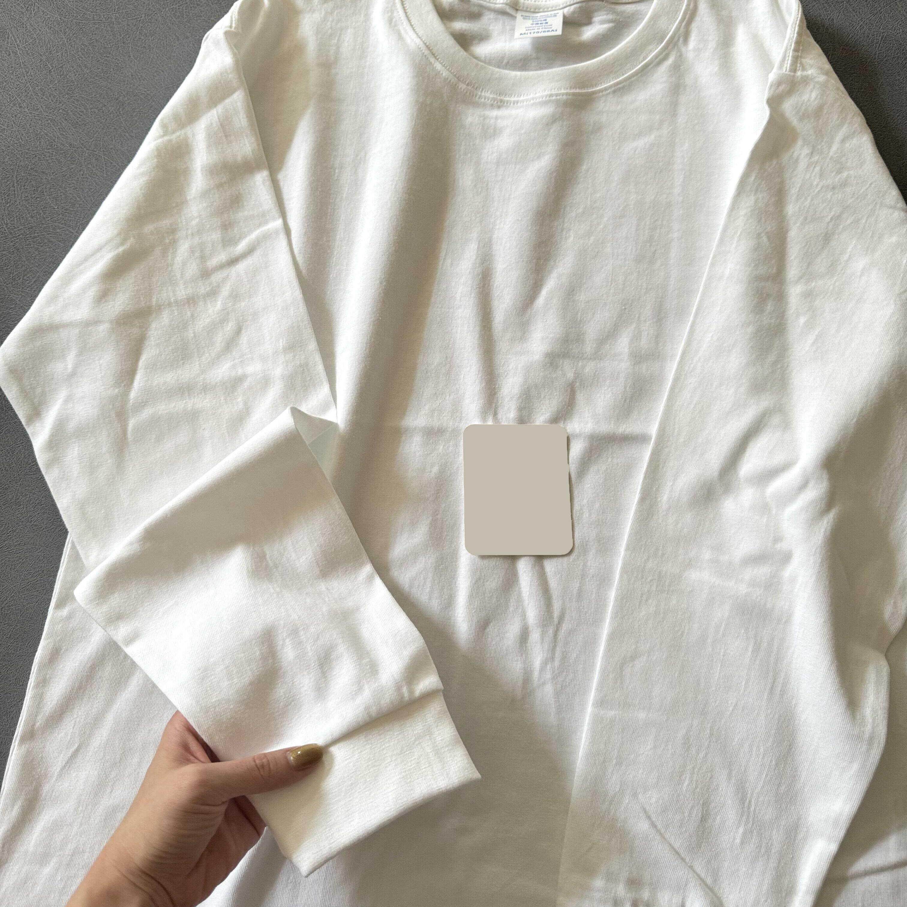 奥特莱斯~品牌外贸专柜捡漏美式新款纯色纯棉秋冬百搭长袖T恤打底