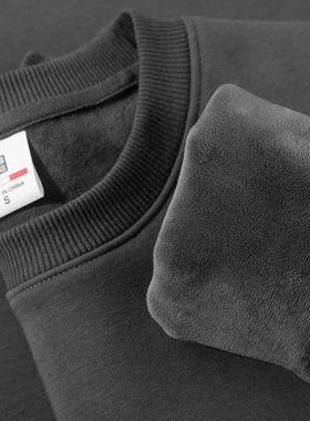 外贸清仓~奥特莱斯专柜撤回捡漏深灰色百搭秋冬加厚保暖圆领卫衣