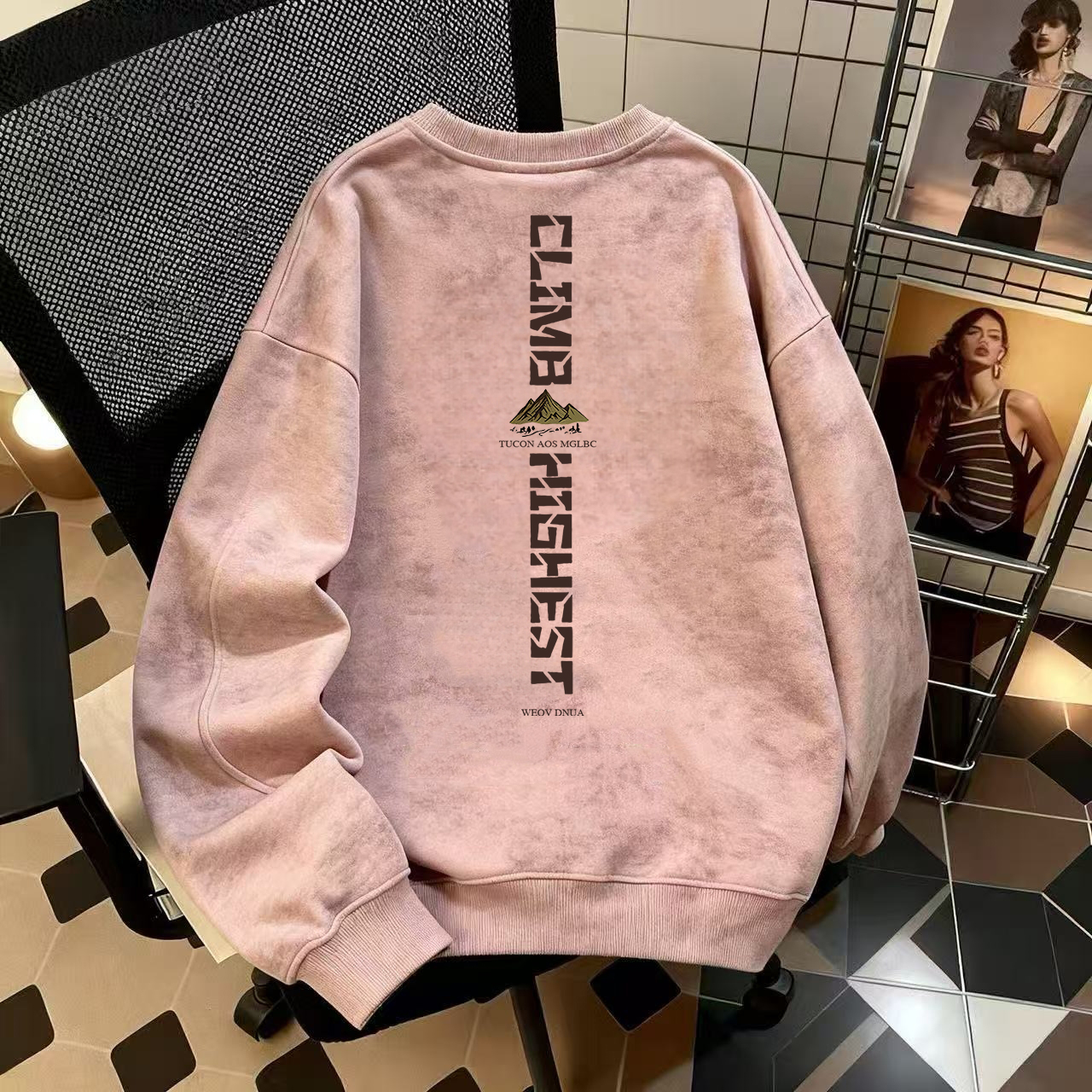 奥特莱斯~品牌外贸专柜捡漏扎染美式秋冬加绒保暖休闲卫衣男女ins