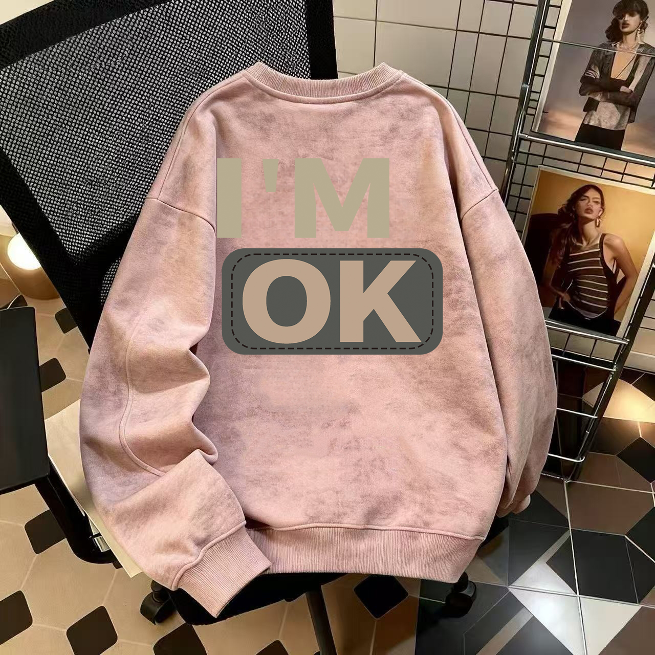 奥特莱斯~品牌外贸专柜捡漏扎染美式秋冬加绒保暖休闲卫衣男女ins