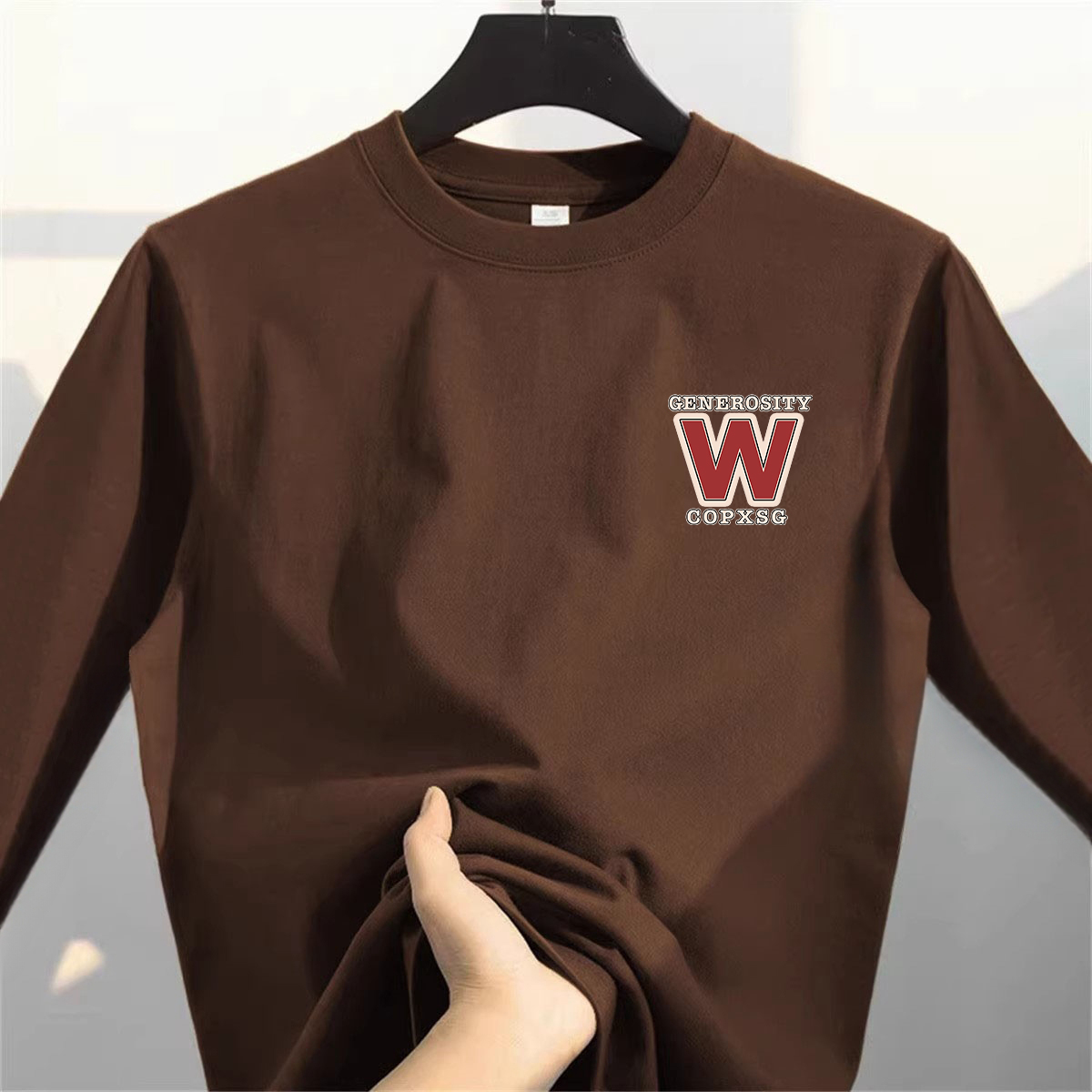 奥特莱斯~品牌外贸专柜捡漏重磅纯棉新款休闲百搭秋季男女长袖T恤