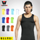 运动健身打底纯色背心男士 型潮 青年修身 无袖 坎肩t恤透气紧身汗衫