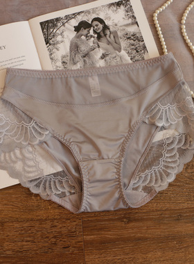 日系性感牛奶丝内裤女 中高腰纯棉裆无痕包臀大码胖mm 女生三角裤