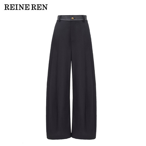 REINEREN任茜设计师款2026春新款弯刀阔腿裤