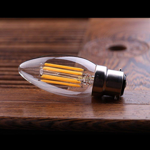 B22螺口C35蜡烛灯暖光玻璃调光仿钨丝吊灯丝灯卡口灯泡led节能灯