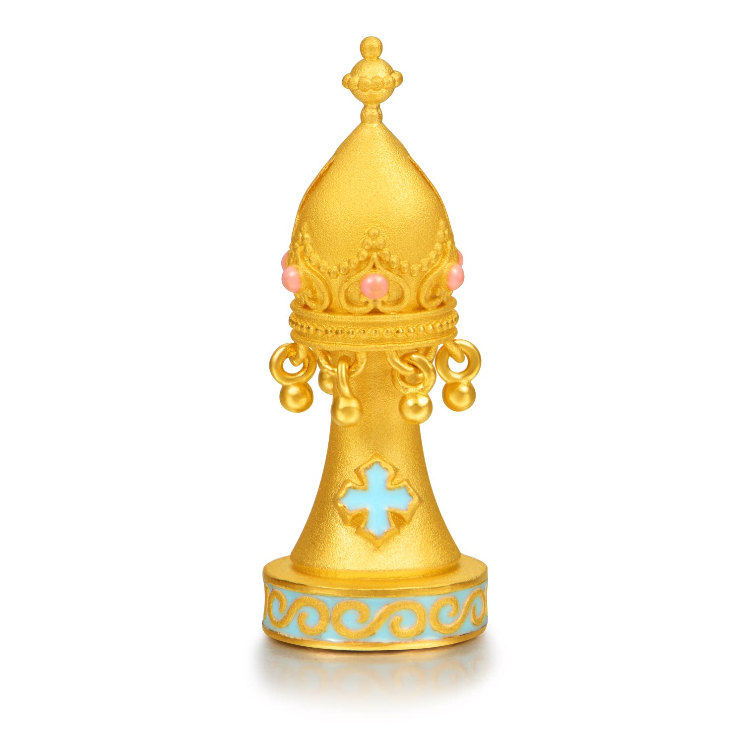 PINKBOX棋子车足金珐琅挂坠