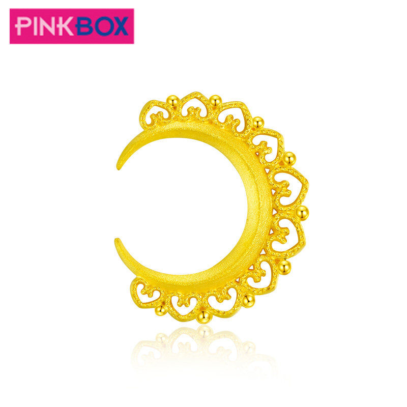 pinkbox珠宝月亮黄金耳钉耳饰女