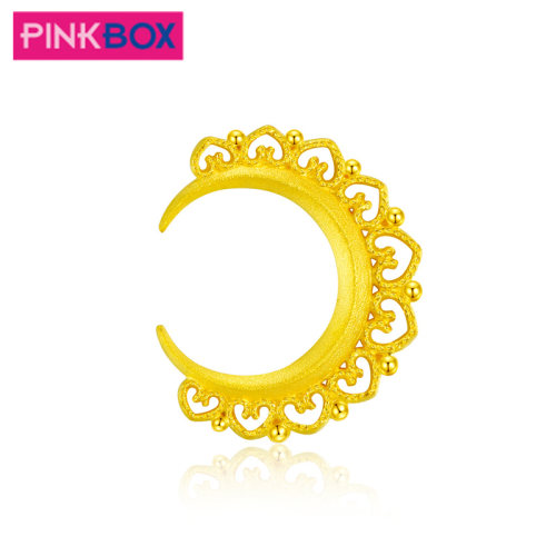 pinkbox珠宝月亮黄金耳钉耳饰女