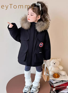 英国Riley Tommy儿童派克服冬2026新款女童羽绒服白鸭绒保暖外套