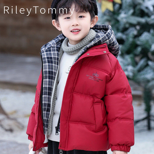 英国Riley 加厚棉袄 Tommy儿童红色拜年服男童羽绒棉服冬2026新款