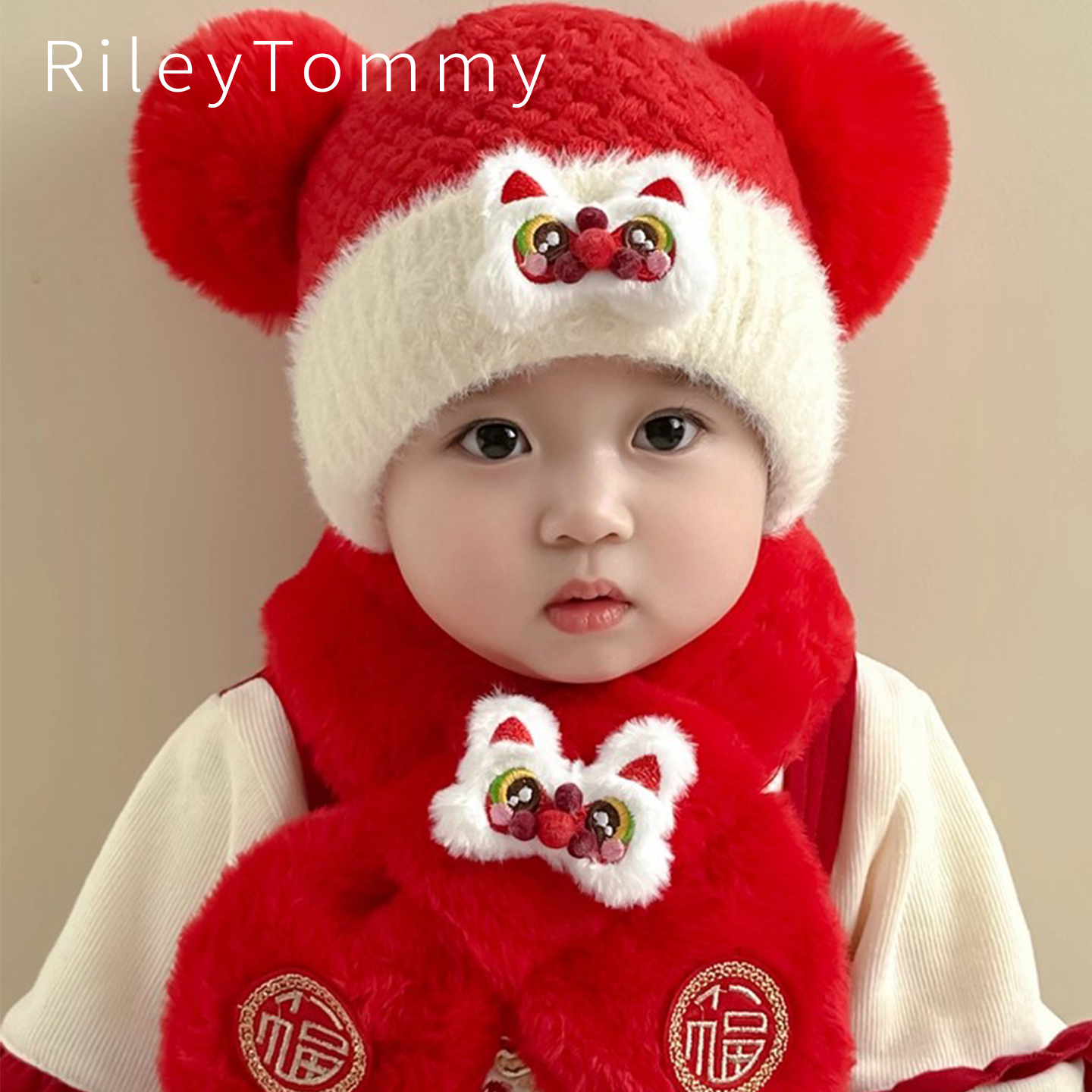 英国RileyTommy女童加厚毛绒帽