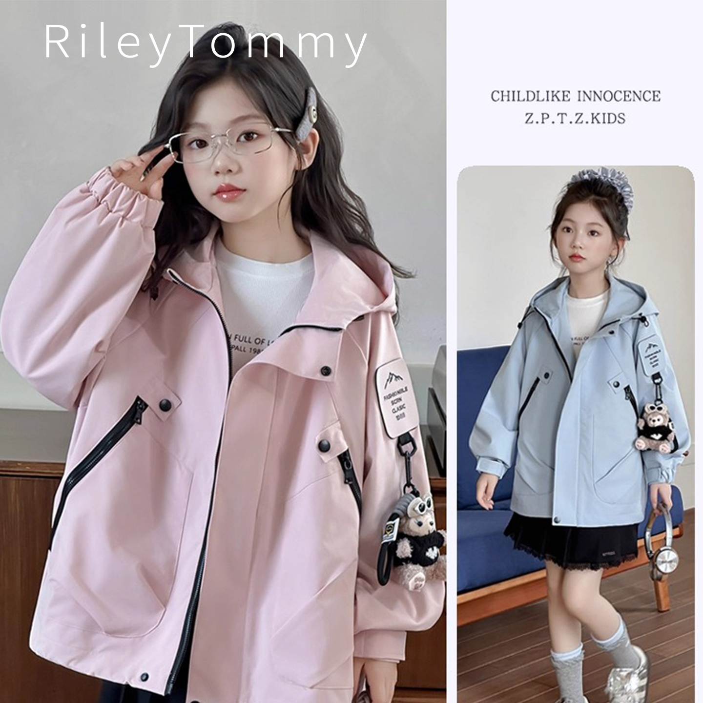 英国RileyTommy女童秋冬季冲锋衣