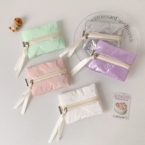 高颜值蝴蝶结零钱包学生便携数据线耳机收纳包简约迷你口红收纳袋