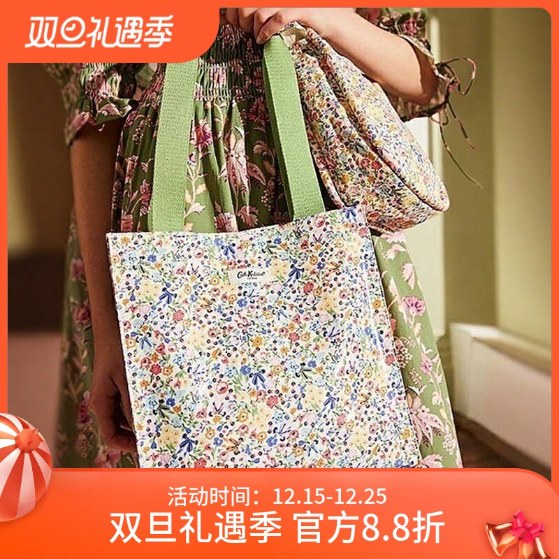 cath kidston英国2025新款帆布防水碎花手提单肩包女包购物油布袋