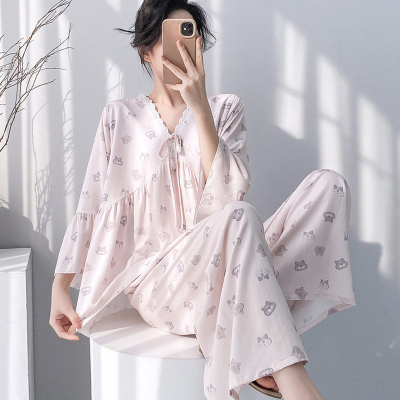 棉绸睡衣女甜美公主风家居服