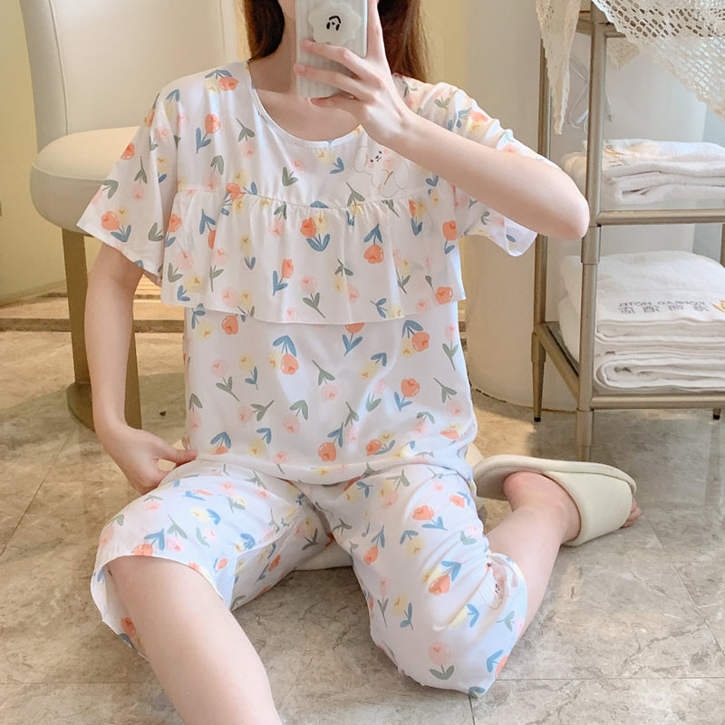 防凸点棉绸套装女夏薄款短袖短裤