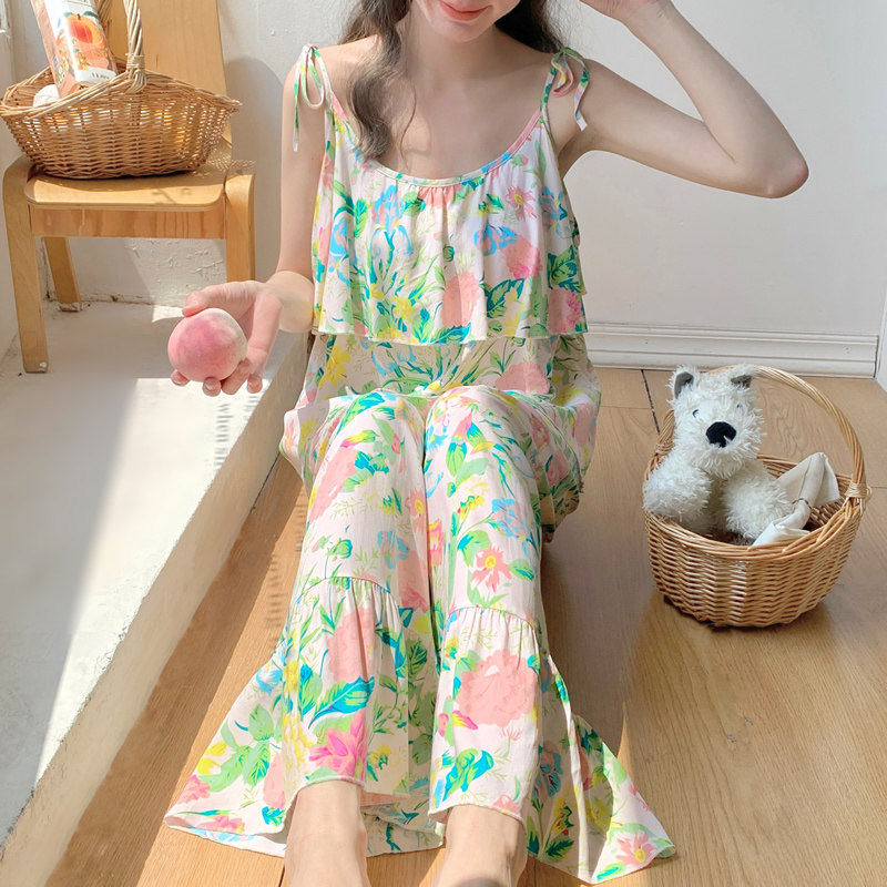 棉绸睡衣女士夏季薄款性感吊带