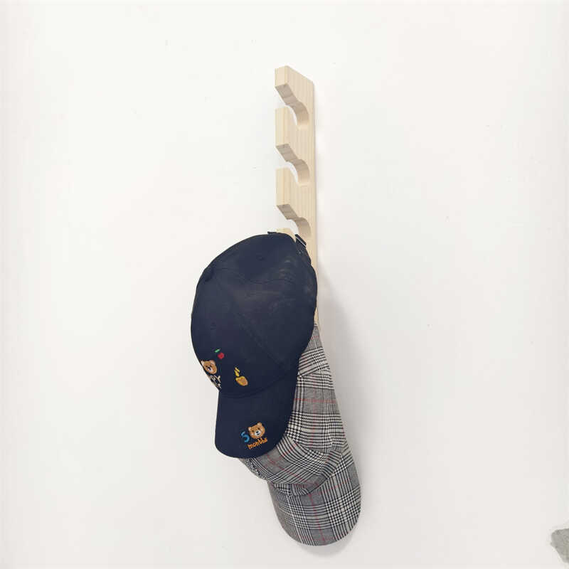 新款墙上实木挂钩钉创意衣帽钩鸭舌帽展示架壁挂首饰架美式耐用