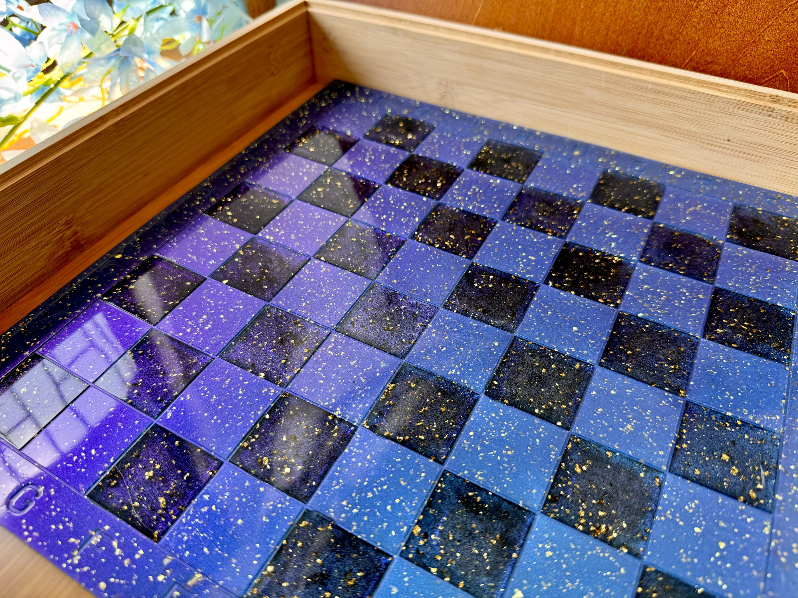 国际象棋水晶棋盘纯手工diy定制生日毕业新年礼物伴手礼滴胶成品