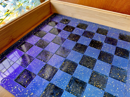 国际象棋水晶棋盘纯手工diy定制生日毕业新年礼物伴手礼滴胶成品