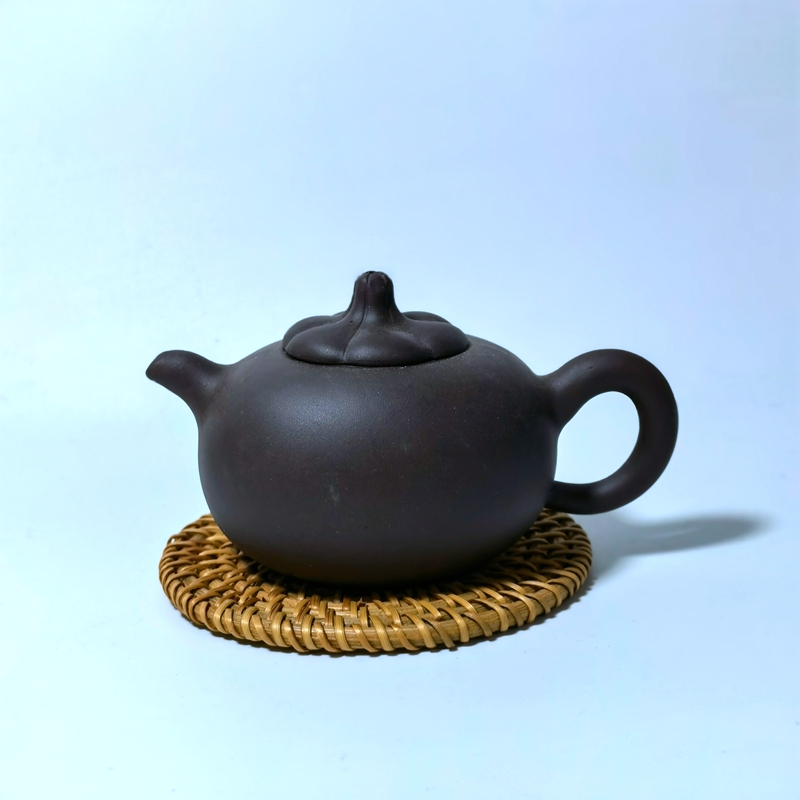 宜兴紫砂壶80年代末90年代初出口老库存150cc南瓜壶异型原矿紫泥