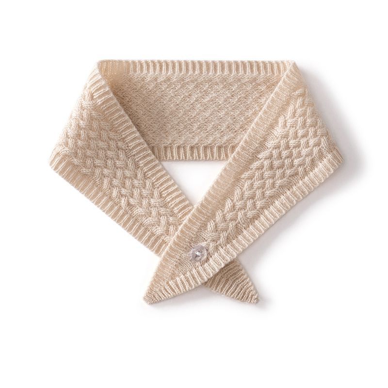 秋冬季山羊绒三角巾脖套假领子女针织高领围巾围脖交叉假衣领披肩