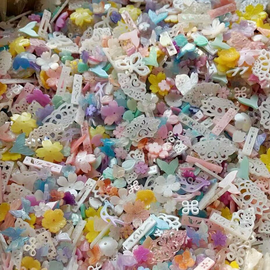 混款醋酸仿贝壳片古风步摇发簪子汉服diy手工头饰品配件福袋