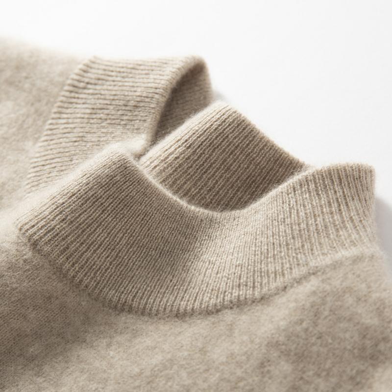 男士半高领针织打底休闲羊绒衫