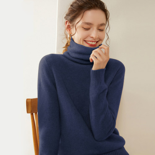 秋冬山羊绒衫堆堆领毛衣针织衫