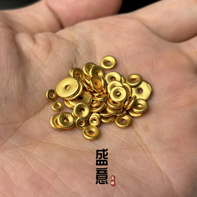 古法s925银包金24K工艺黄金色薄圆隔片保色直切diy手串配珠垫片