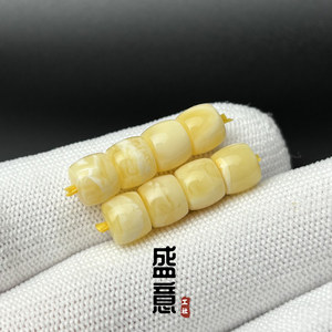 天然蜜蜡直切老型桶珠单珠星月金刚菩提腰顶珠108颗文玩手串配饰