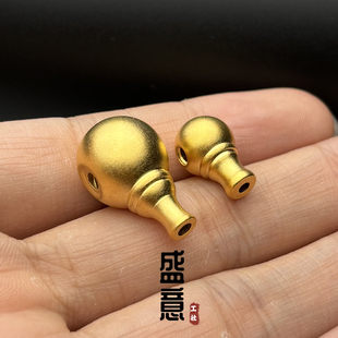 古法24K工艺黄金色925奶嘴西施壶三通金刚菩提手串手持108颗配饰