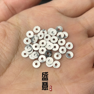 超薄精工S925纯银亮面小隔片星月核尖百香籽金刚文玩diy手串配饰