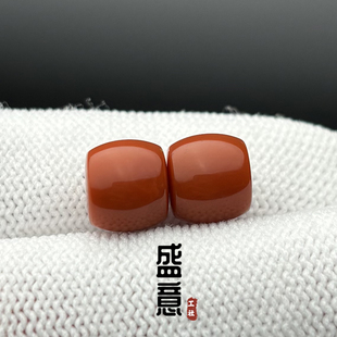 天然南红直切老型桶珠单珠星月金刚菩提腰顶珠108颗文玩手串配饰