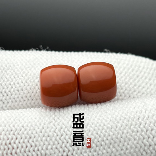 天然南红直切老型桶珠单珠星月金刚菩提腰顶珠108颗文玩手串配饰